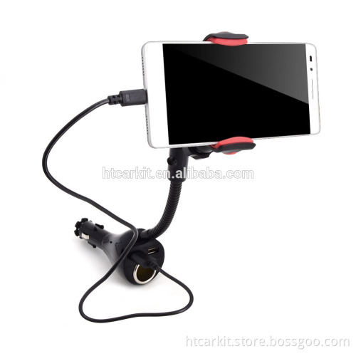 Professional Car Phone Holder Manufacturer Cigarette Lighter + Dual USB Charger Quick Charging in Hot Sale